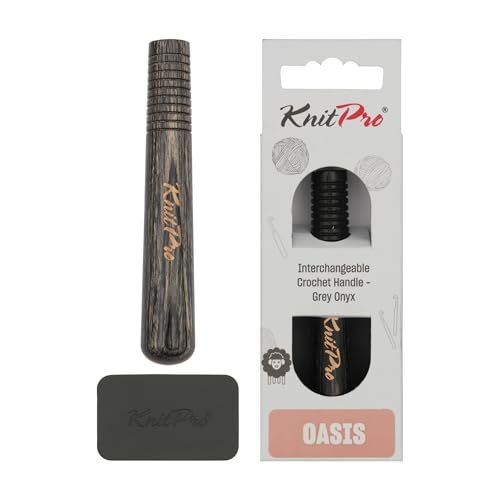 KnitPro Oasis Inter. Häkelnadel mit Holzgriff Grey Onyx - 1Stk von KnitPro