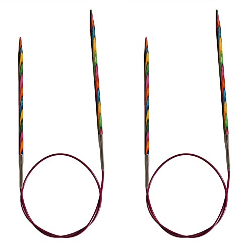 KnitPro Rundstricknadeln, bunt, 4mm x 50cm & K20387 Rundstricknadel, Holz, Mehrfarbig, 3.5 von KnitPro