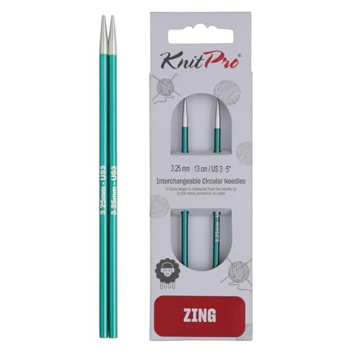 KnitPro Zing Austauschbare Rundnadeln 4" (10cm) | 3.25mm von KnitPro