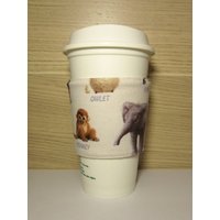 Verkauf | Alter Stil Baby Tiere Stoff Wiederverwendbare Kaffee Gemütliche Ärmel von KnitsbyKatryna