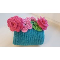 Handgemachte Gestrickte Teekanne Kuschelig Mit Blumen, Häkel-Doily, Set Teekanne Gemütlich Und Doily, Untersetzer, Wärmer, Home Decor, Cottage Dekor von KnittingMirel