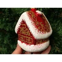 Weihnachtsbaumspielzeug, Vintage, Märchen, Handbemalt, Glasfigur, Ornament, Sammlung, Hütte, Haus, Uhr, Glas von Knittingfashionstyle