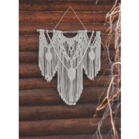 Extra Großer Makramee-Wandbehang, Großes Makramee-Dekor, Geschenk Für Mutter, Weißer Wandteppich, Gewebter Handgemachtes Neues Zuhause Extra Großer Makramee-Wandbehang, Großes Makramee-Dekor, Geschenk Für Mutter, Weißer Wandteppich, Gewebter Handgemachtes Neues Zuhause von KnitushkiStore
