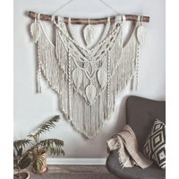 Makramee Hochzeit Hintergrund, Wandbehang, Wandteppich Boho Wanddekor, Dekor, Wandbehang Groß, Wandkunst von KnitushkiStore
