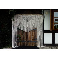 Makramee Hochzeitsbogen, Boho Hochzeit, Extra Große Kulisse, Fenstervorhang, Hochzeitskulisse, Hochzeitsvorhang von KnitushkiStore