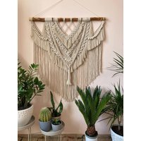 Wandbehang Makramee, Großer Boho Dekor, Schlafzimmerdekoration, Bauernhaus von KnitushkiStore