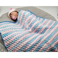 Pastel Handgestrickte Baby Decke, Bubble Design, Handgestrickter Afghan Für Baby, Mädchen Einzigartig, Handgemachtes Geschenk von KnitzbyLez