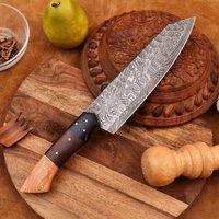 Kochmesser 8-Zoll-Damaststahl Küchenmesser Benutzerdefinierte Handgemachte Messer Grillmesser Geschenk Für Mann Geburtstagsgeschenke Firmengeschenke von Knivish