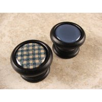 Vichy Karo Schrankknauf, Landhaus Knauf Blau Vichy Karo Schrankknauf, Landhaus Knauf Blau von KnobTreasures