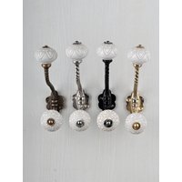 Grauer Handgemachter Keramik Wandhaken Vintage Metall Kleiderbügel Dekorative Möbel & Bad Hardware Haken von Knobco
