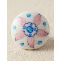 Handbemalter Knauf Aus Keramik Rosa, Türkis, Und Blau Blümchen Handbemalter Knauf Aus Keramik Rosa, Türkis, Und Blau Blümchen von Knobco