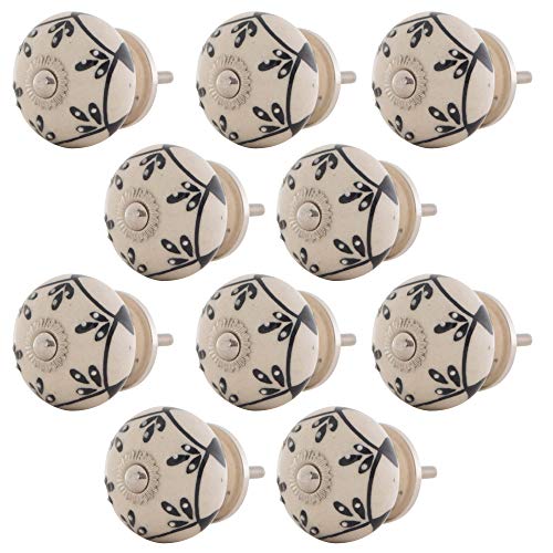 Knober 10 X Möbelknopf schwarz- weiß | Montur aus Edestahl silber| Möbelknöpfe 40mm Knauf | SAFRA Serie Knober 10 X Möbelknopf schwarz- weiß | Montur aus Edestahl silber| Möbelknöpfe 40mm Knauf | SAFRA Serie von Knober