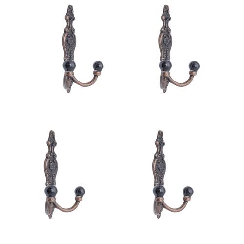 Knober 4 X Doppelhaken | Gardrobenhaken | Kleiderhaken | Vintage Stil Eisen | Antik Look | weiße Keramikkugeln Knober 4 X Doppelhaken | Gardrobenhaken | Kleiderhaken | Vintage Stil Eisen | Antik Look | weiße Keramikkugeln von Knober