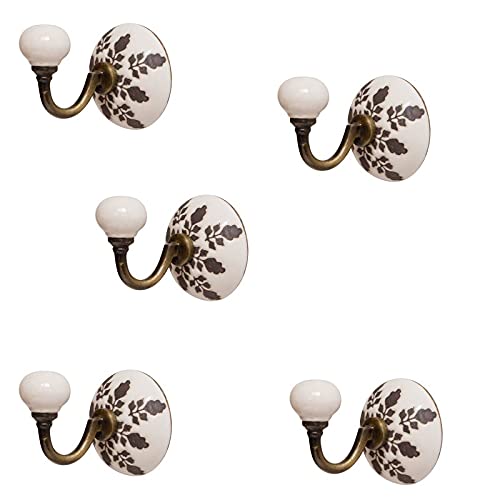 Knober ED13 X 5 5 X Garderobenhaken aus Edelstahl und Keramik. Handbemalt. von Knober
