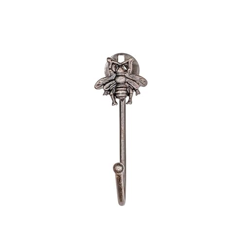 Knober Tierische Wandhaken –stabile Tierkopf-Haken für Wand & Vorhang – Vintage Look – vielseitig als Garderobenhaken oder Vorhanghalter nutzbar - Biene von Knober