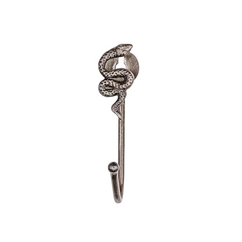 Knober Tierische Wandhaken –stabile Tierkopf-Haken für Wand & Vorhang – Vintage Look – vielseitig als Garderobenhaken oder Vorhanghalter nutzbar - Schlange von Knober