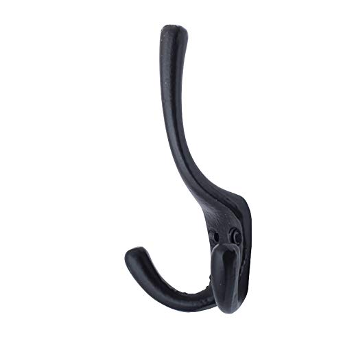 Knober Wandhaken aus Gußeisen Garderobenhaken Kleiderhaken Schwarz Antik Doppelhaken (3. Schwarz Doppelhaken) von Knober