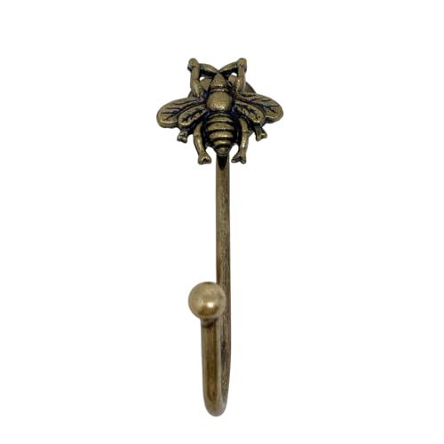 Knobs By Blossom Vintage Antik Messing Eisen Wandhaken Raffhalter Bronze Handmade Metall Tier Haken (3. Biene) von Knobs By Blossom