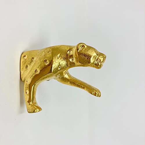 Schubladenknauf, Metall, Safari-Tier, Eisen, goldfarben (Knauf, Leopardenmuster) von Knobs By Blossom
