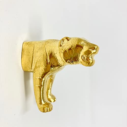 Schubladenknauf, Metall, Safari-Tier, goldfarben von Knobs By Blossom