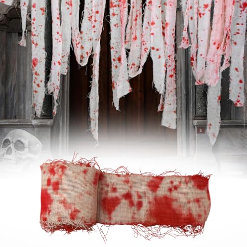 Knocery 10m Halloween Horror Blutfleckengaze - Gruselige Stoffbahn für Deko Indoor/Outdoor, Spukhaus-Partys & DIY-Verbandskostüme mit lebensechten Blutsplatter-Effekten Knocery 10m Halloween Horror Blutfleckengaze - Gruselige Stoffbahn für Deko Indoor/Outdoor, Spukhaus-Partys & DIY-Verbandskostüme mit lebensechten Blutsplatter-Effekten von Knocery