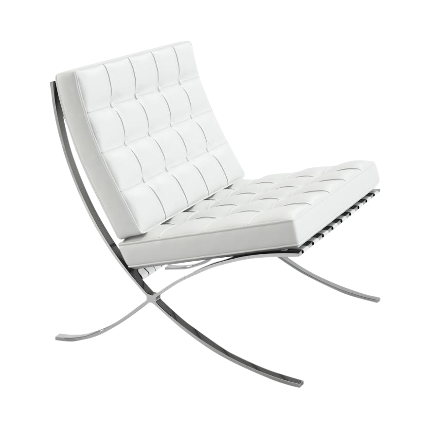Knoll International - Barcelona® Sessel - weiß/Leder Volo785 von Knoll International