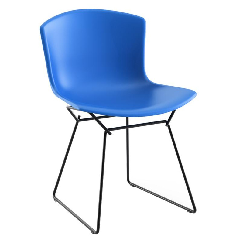 Knoll International - Bertoia Plastic Stuhl Gestell schwarz - blau von Knoll International