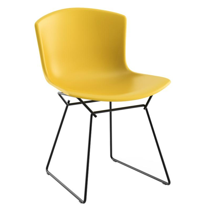 Knoll International - Bertoia Plastic Stuhl Gestell schwarz - gelb von Knoll International