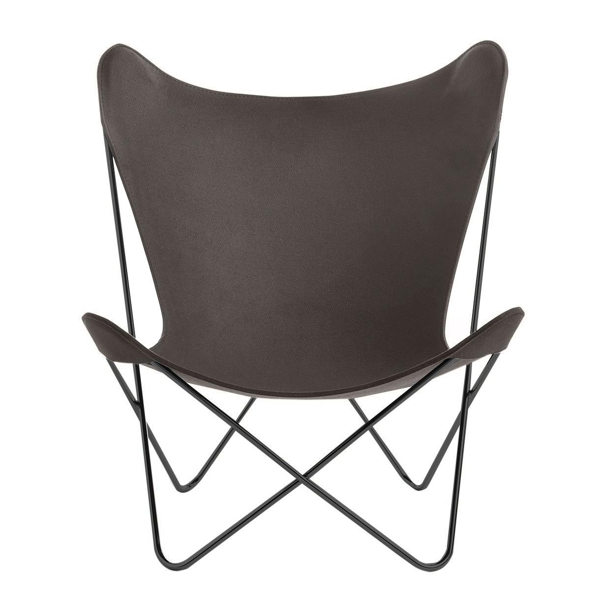Knoll International - Butterfly Chair Sessel - dunkelgrau/Knoll Filz Pewter K120717/BxHxT 82x90x76cm/Gestell Stahl schwarz beschichtet von Knoll International