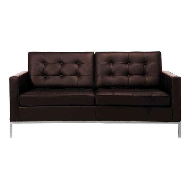 Knoll International - Florence Knoll 2-Sitzer Sofa - braun/Leder Volo Coffee Bean von Knoll International