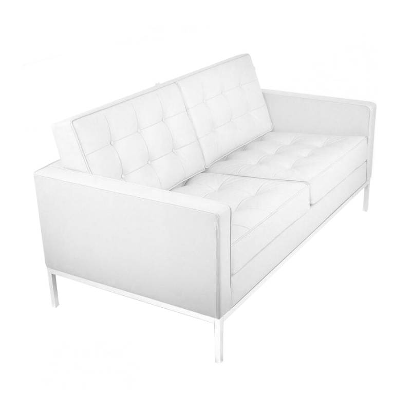 Knoll International - Florence Knoll 2-Sitzer Sofa - weiß/Leder Volo White von Knoll International