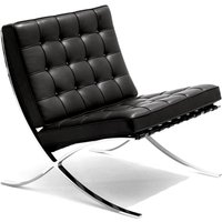 Knoll - Barcelona Sessel, Chrom / Leder schwarz von Knoll International