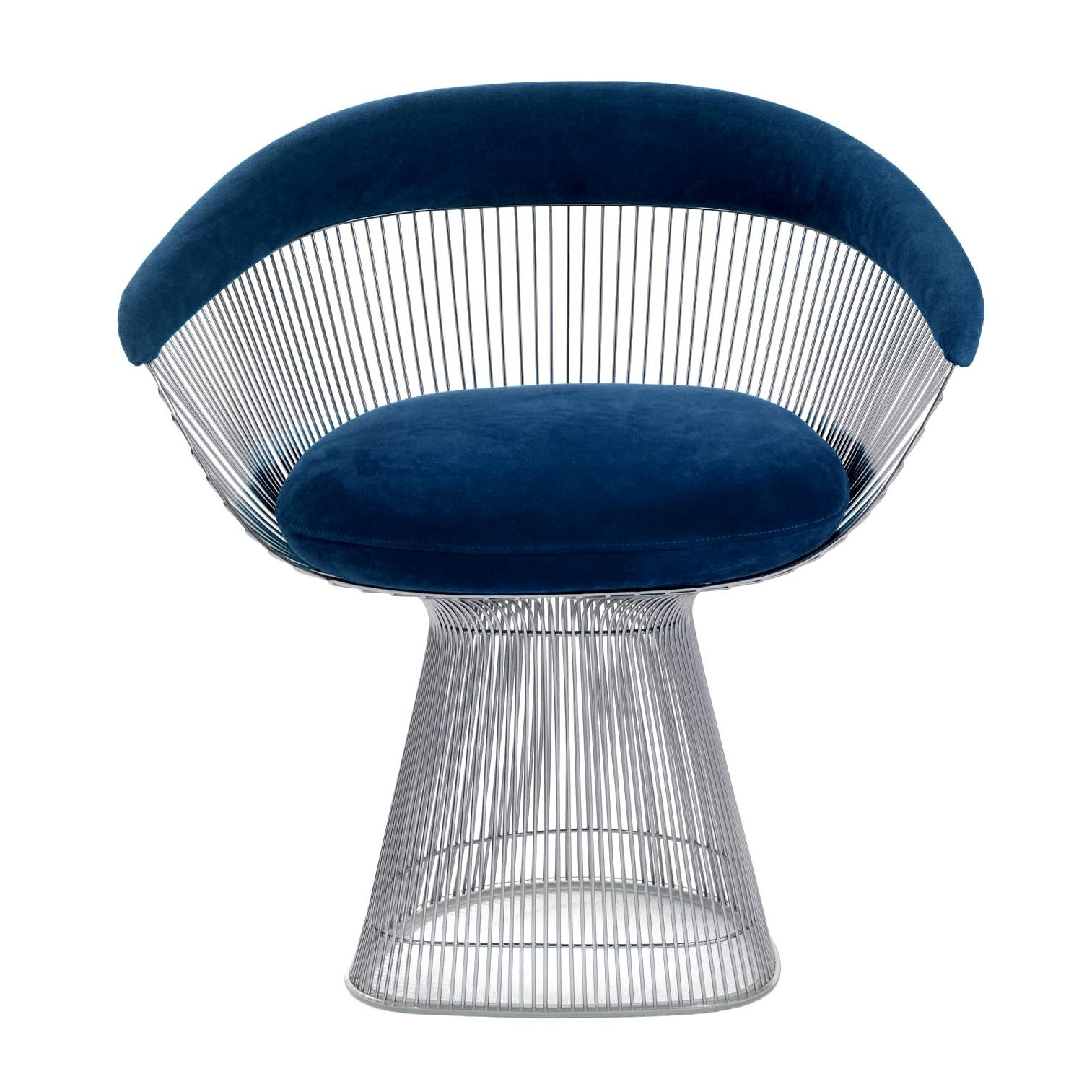 Knoll International - Platner Armlehnstuhl - nachtblau/Stoff Eva Night Blue 170EVA/BxHxT 73x76x58cm/Gestell Nickel poliert von Knoll International