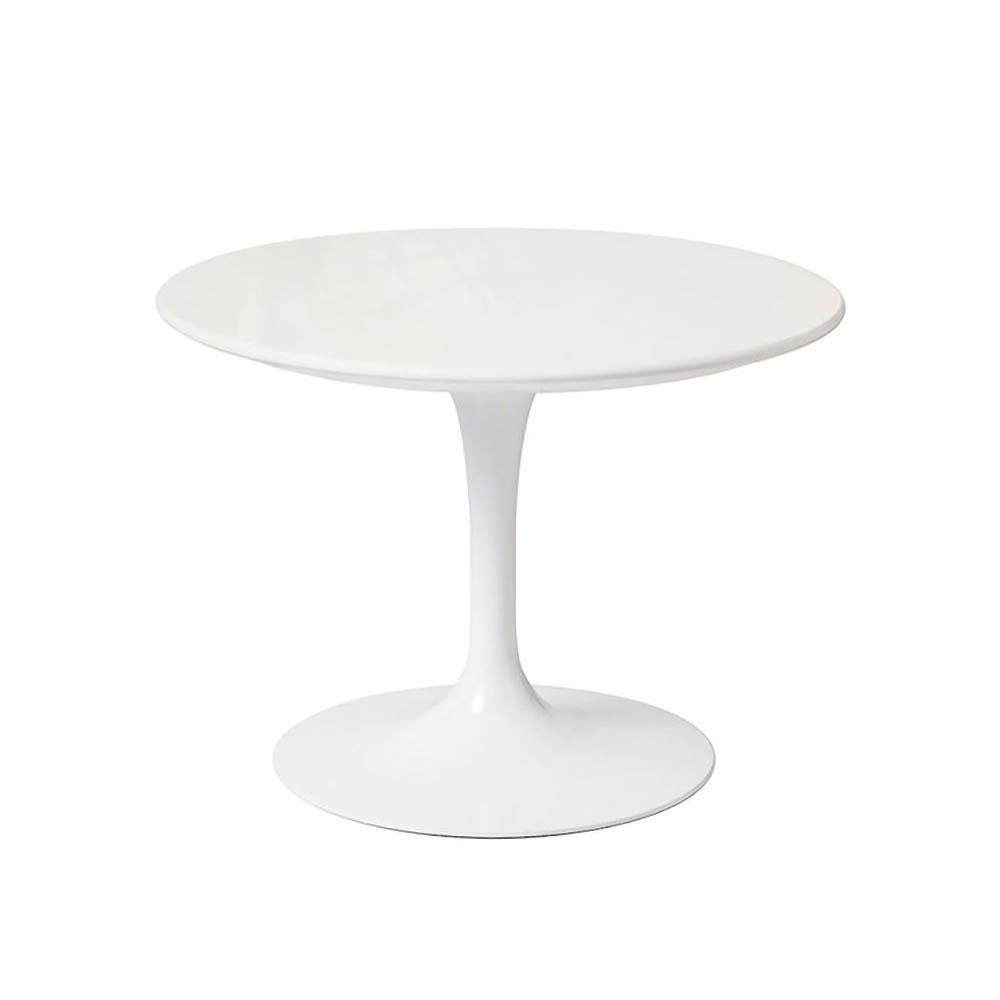 Knoll International - Saarinen Gartenbeistelltisch H 51cm - weiß/Gestell weiß/Ø 51cm von Knoll International