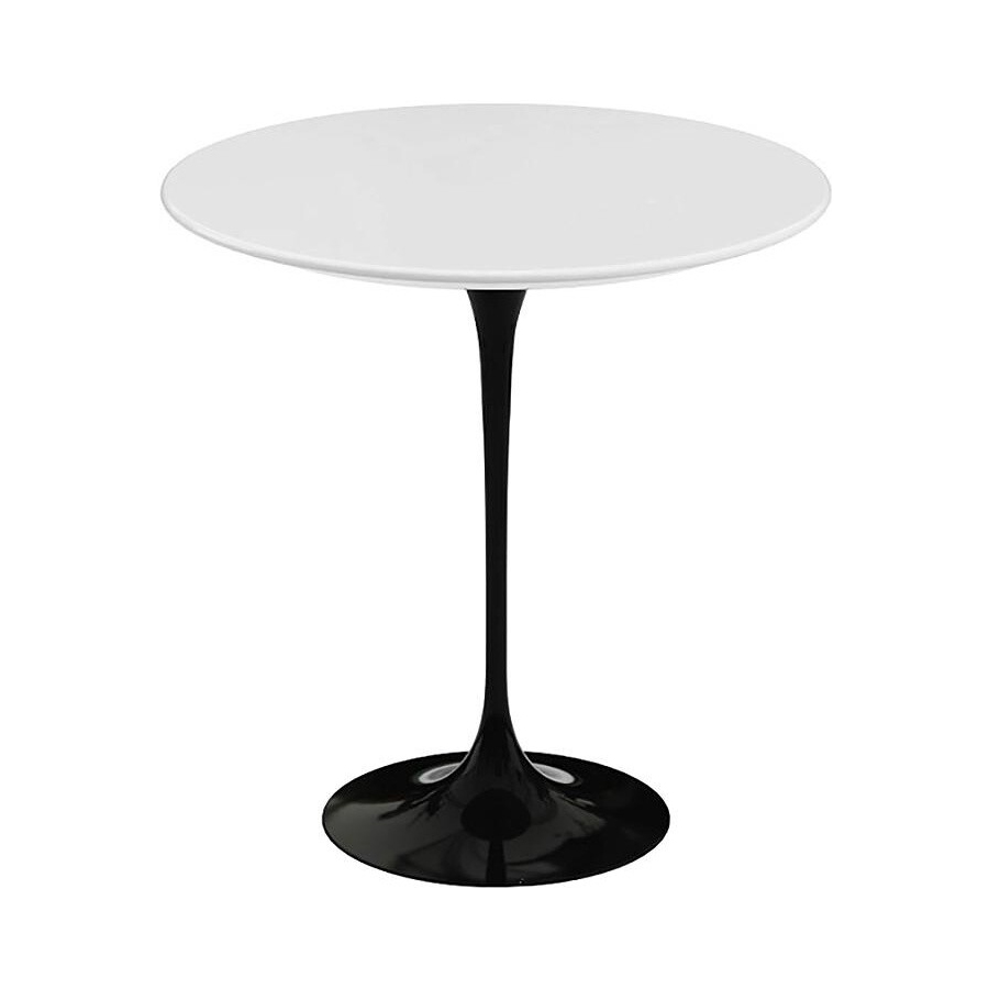 Knoll International - Saarinen Beistelltisch Ø 51cm - weiß/Laminat/H x Ø 52x51cm/Gestell schwarz von Knoll International