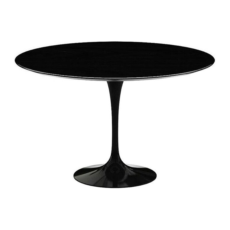 Knoll International - Saarinen Esstisch Ø107cm - schwarz/Laminat Fenix/Gestell schwarz von Knoll International