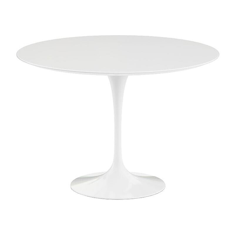 Knoll International - Saarinen Esstisch Ø107cm - weiß/Laminat/Gestell weiß von Knoll International