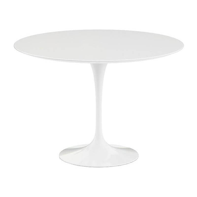 Knoll International - Saarinen Esstisch Ø107cm - weiß/Laminat/Gestell weiß von Knoll International