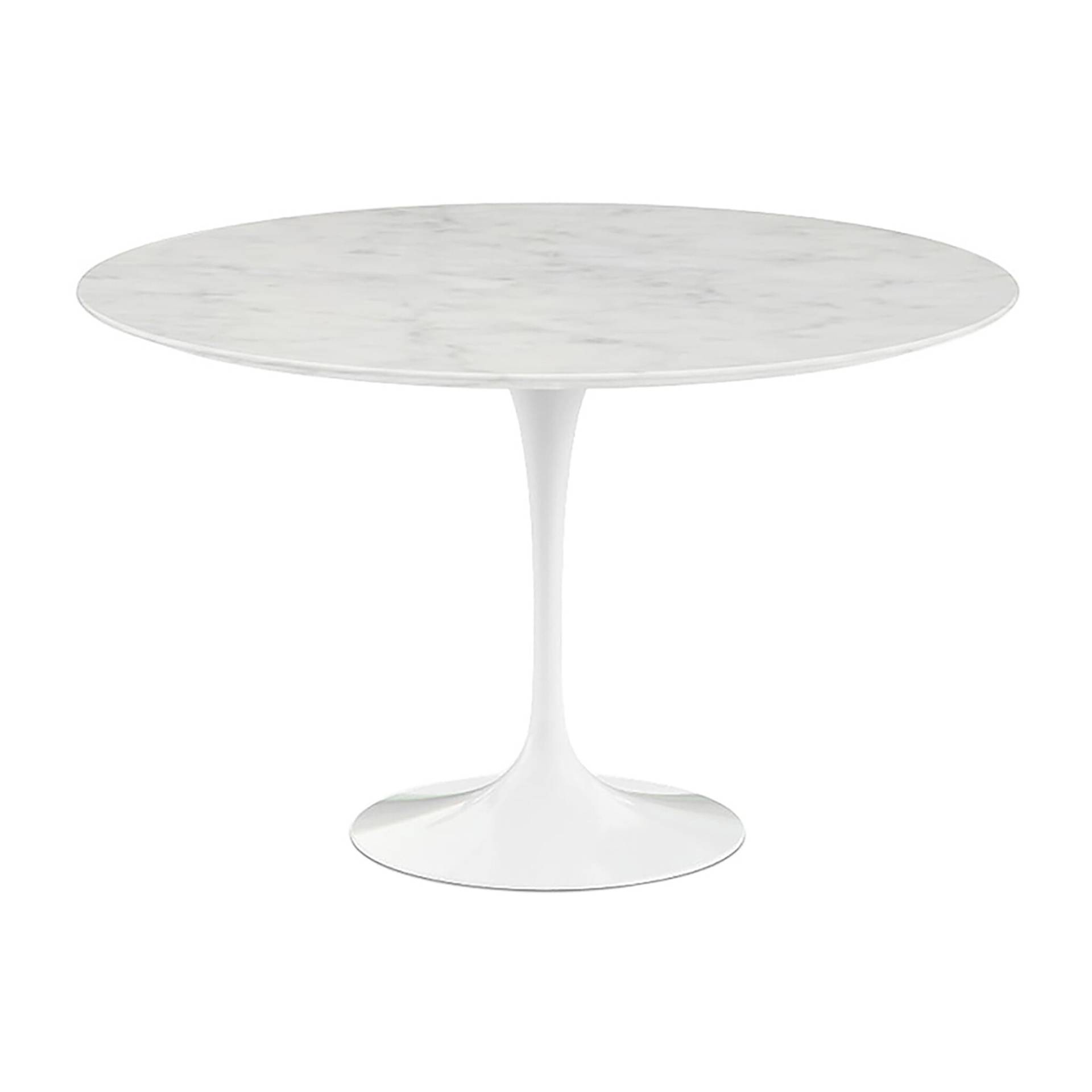 Knoll International - Saarinen Tisch Ø120cm - weiß/Mamor Statuarietto/H x Ø 73x120cm/Gestell weiß von Knoll International