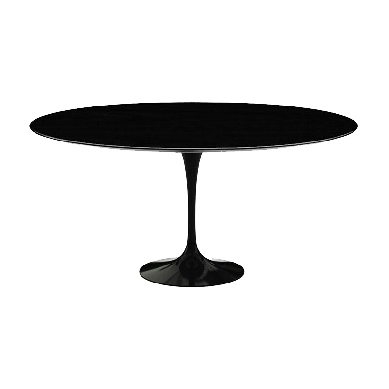 Knoll International - Saarinen Esstisch Ø137cm - schwarz/Laminat Fenix/Gestell schwarz von Knoll International