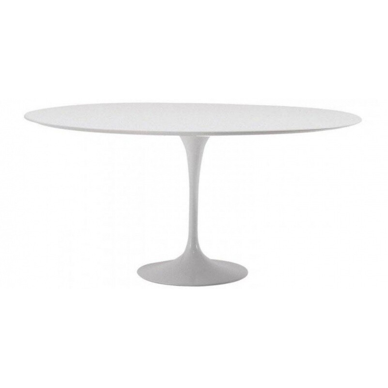 Knoll International - Saarinen Esstisch Ø137cm - weiß/Laminat/Gestell weiß von Knoll International