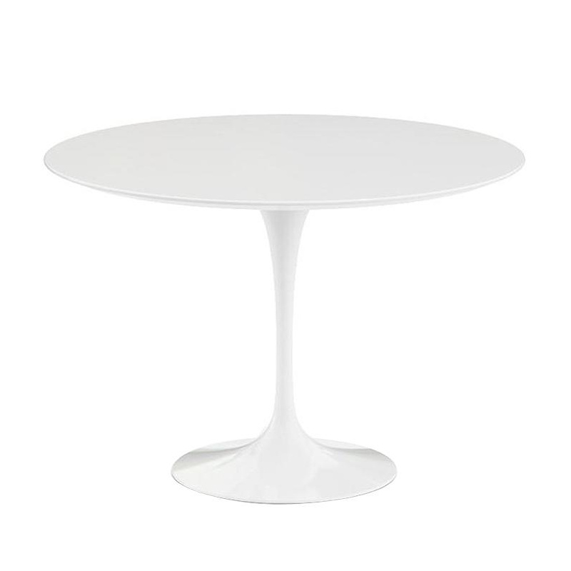 Knoll International - Saarinen Esstisch Ø91cm - weiß/Laminat/Gestell weiß von Knoll International