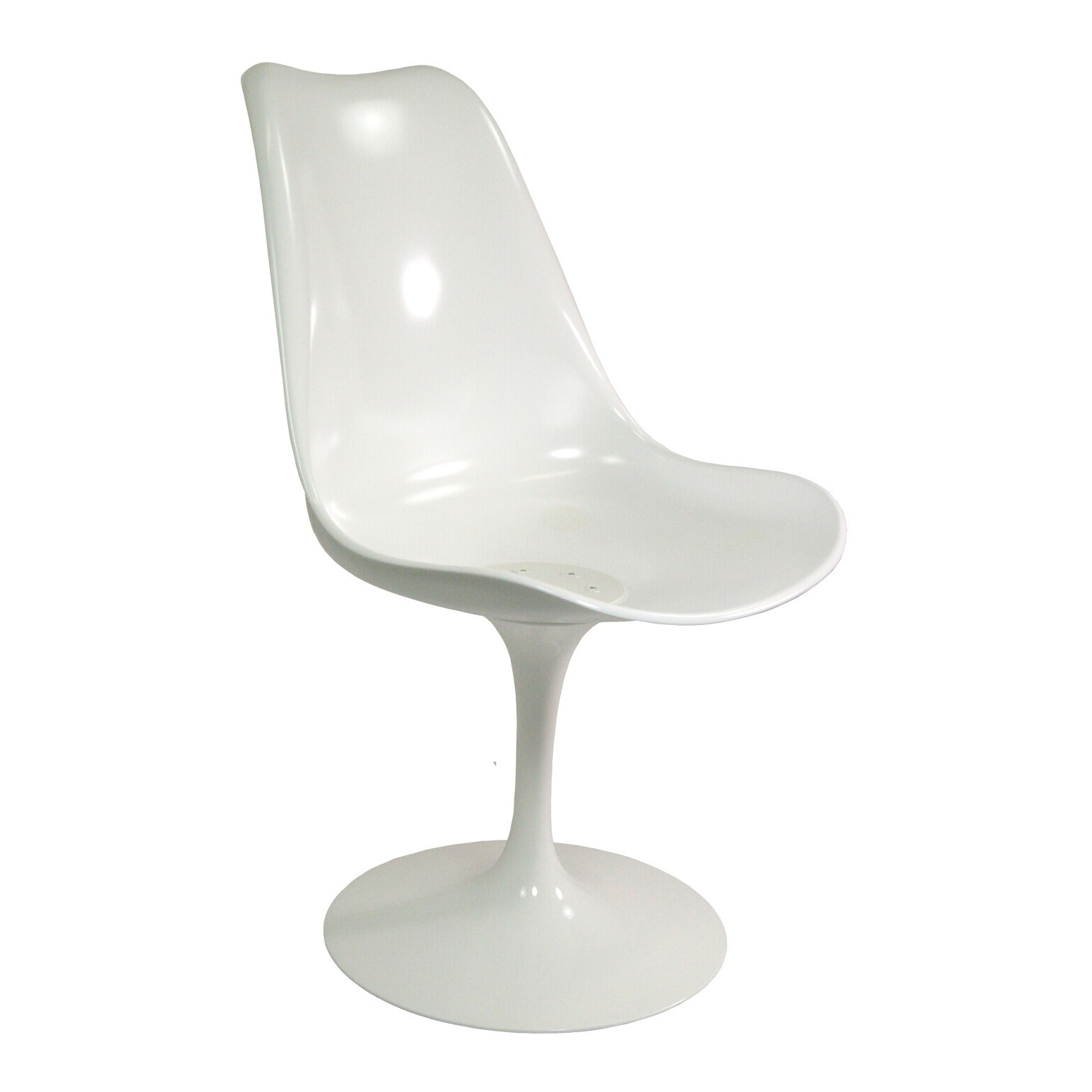 Knoll International - Tulip Eero Saarinen Stuhl drehbar ohne Sitzkissen - weiß/BxHxT 49x81x53cm von Knoll International