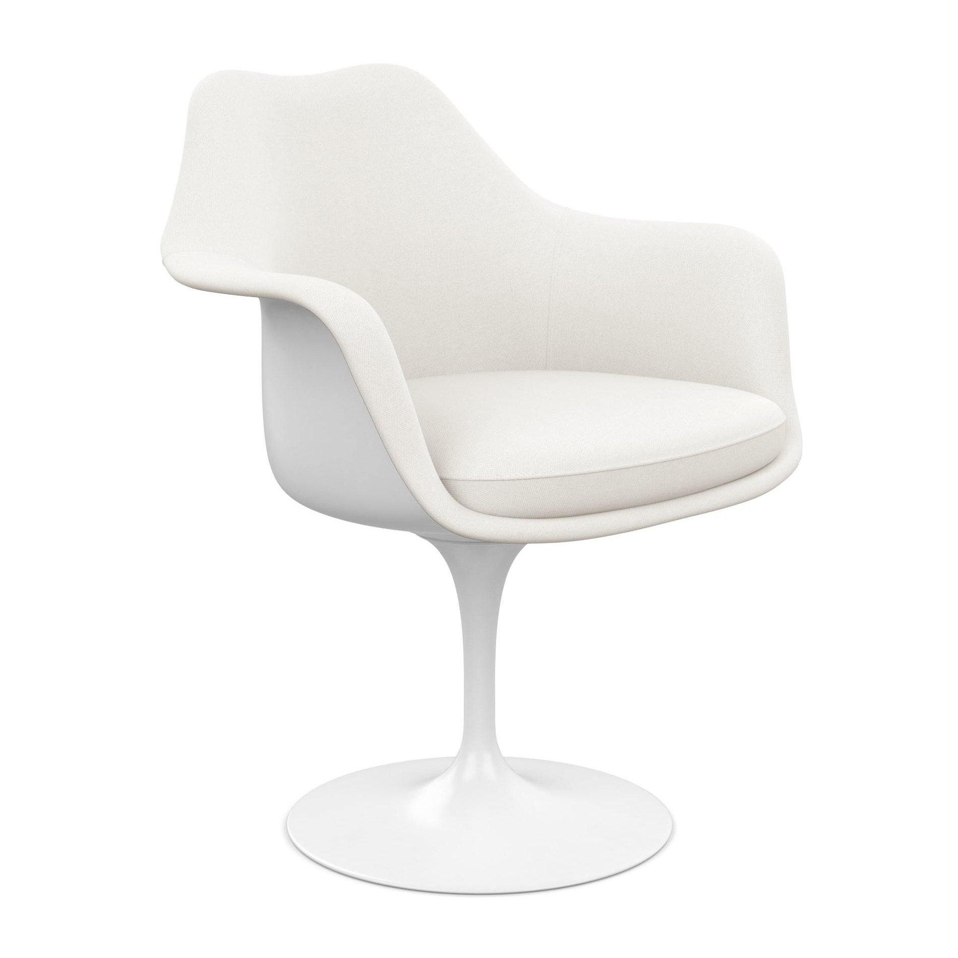 Knoll International - Tulip Saarinen Armlehnstuhl vollgepolstert drehbar - elfenbein/weiß/Sitzpolster Hallingdal 65 100/BxHxT 68x82x59cm/Gestell weiß von Knoll International