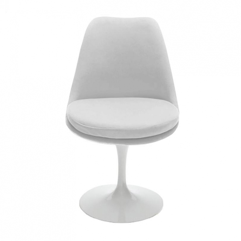 Knoll International - Tulip Saarinen Stuhl vollgepolstert - elfenbein/Sitzpolster Hallingdal 65 100/BxHxT 49x82x53cm/drehbar/Gestell weiß von Knoll International