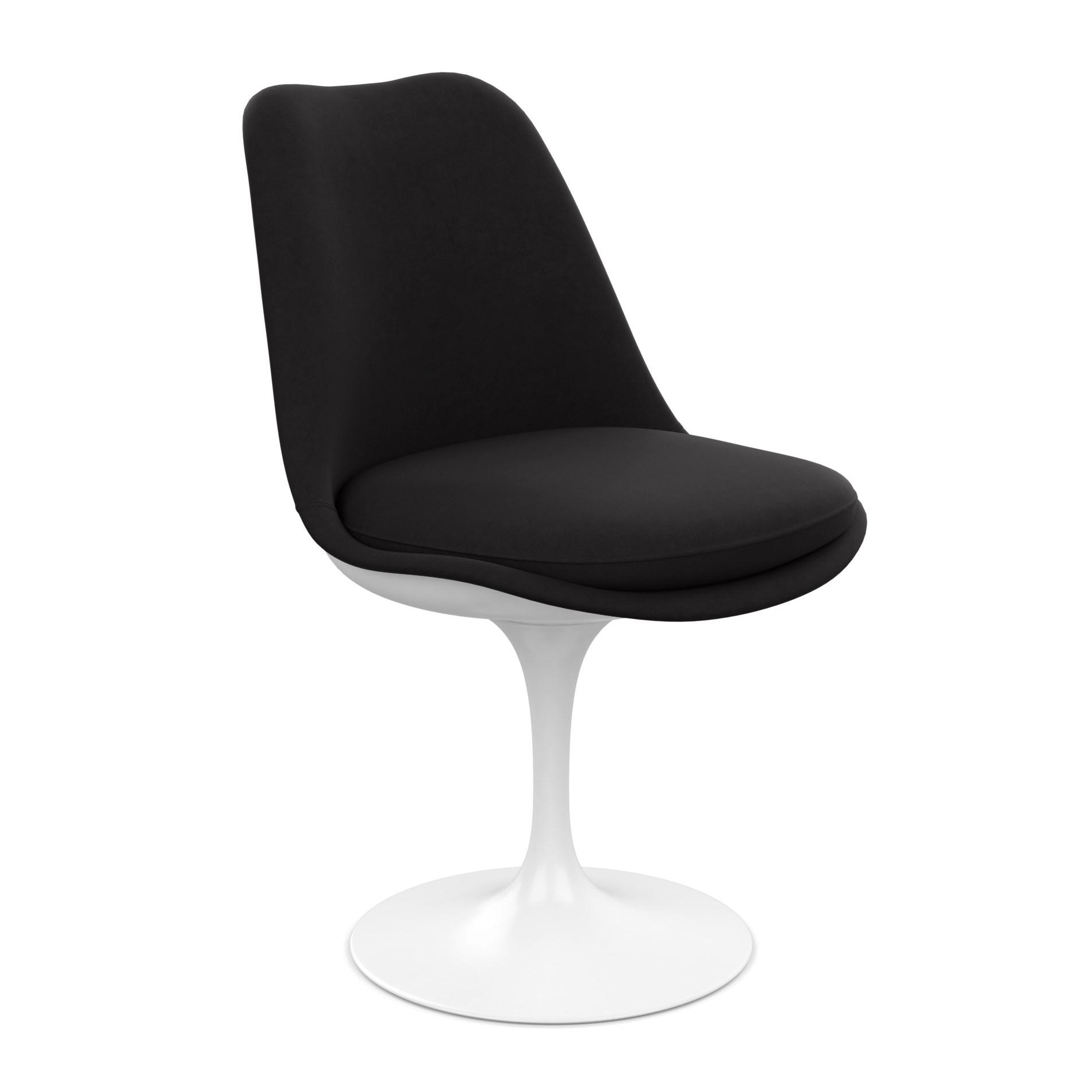 Knoll International - Tulip Saarinen Stuhl vollgepolstert - schwarz/Sitzpolster Hallingdal 65 190/BxHxT 49x82x53cm/drehbar/Gestell weiß von Knoll International