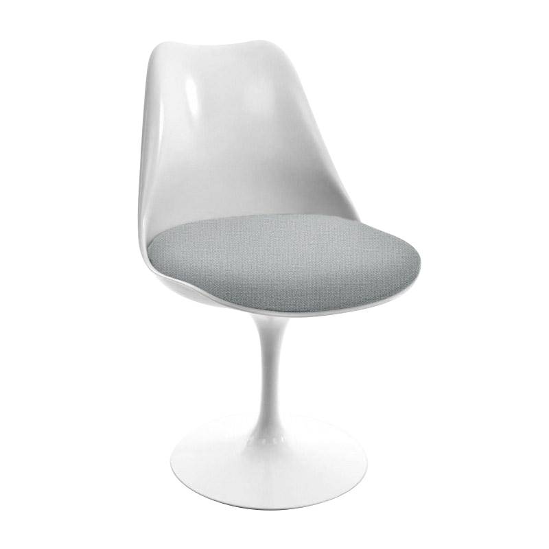 Knoll International - Tulip Eero Saarinen Stuhl drehbar - weiß/mit Sitzkissen/Bezug puderweiß Hallingdal 103 von Knoll International