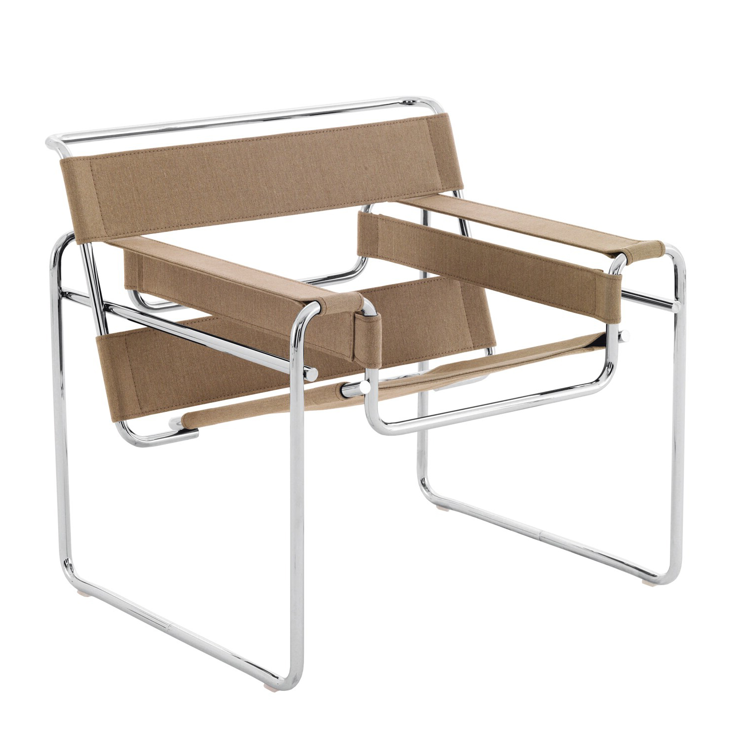 Knoll International - Wassily Sessel Segeltuch - hellbraun von Knoll International