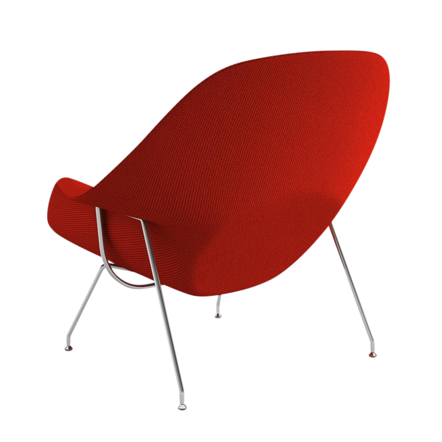 Knoll International - Womb Chair Relax Gestell verchromt - rot/Stoff Cato Fire Red 19/BxHxT 105x92x94cm von Knoll International