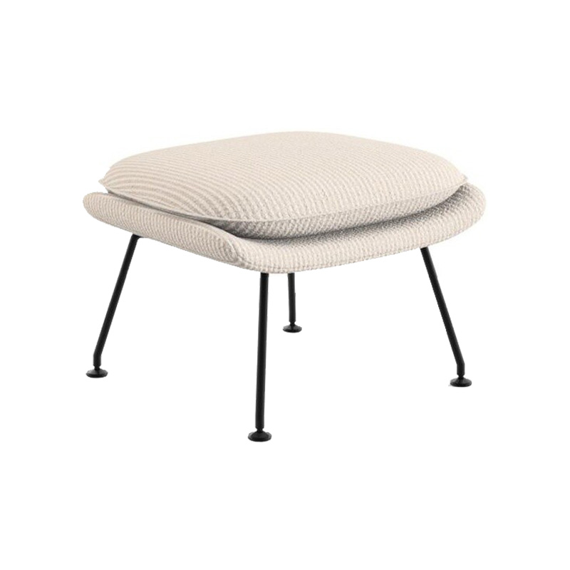 Knoll International - Womb Relax Ottomane / Hocker Gestell schwarz - natur/Stoff Cato Natural 50/Gestell schwarz von Knoll International